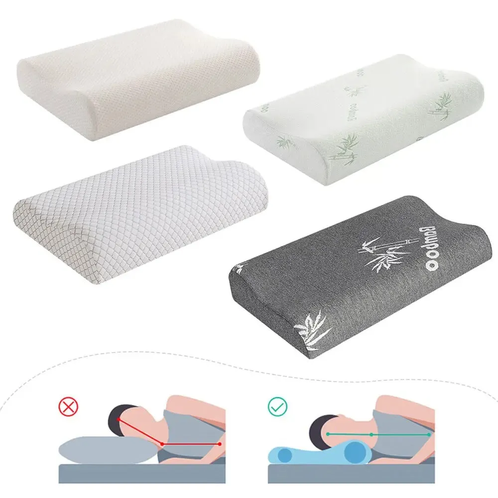 Orthopedic Memory Foam Pillow – Cervical Neck Support with Bamboo Fiber Cover