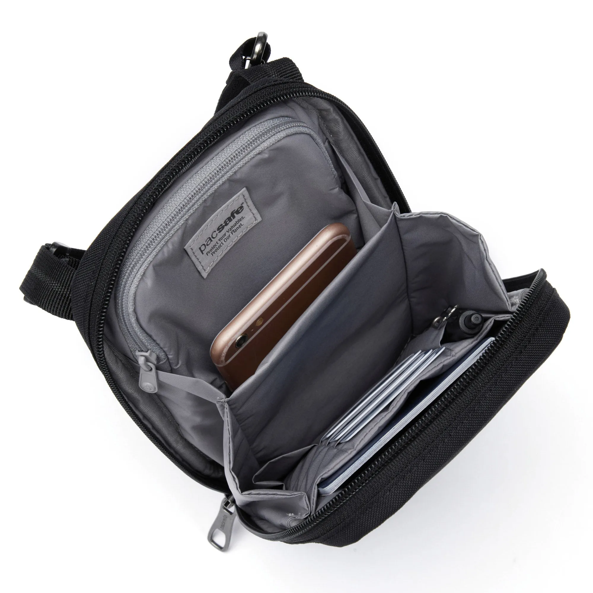Pacsafe® RFIDsafe™ RFID Blocking Tech Crossbody
