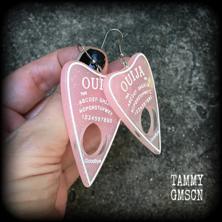 Pastel goth ouija planchette earrings