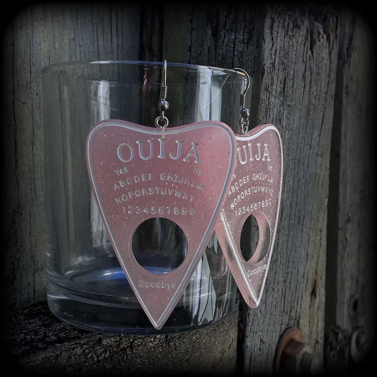 Pastel goth ouija planchette earrings