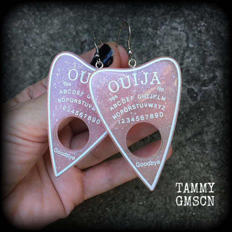 Pastel goth ouija planchette earrings