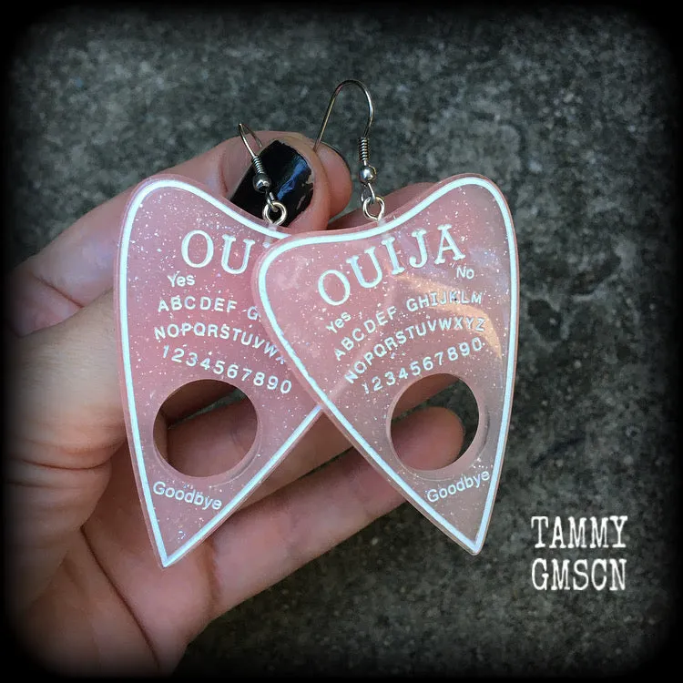 Pastel goth ouija planchette earrings