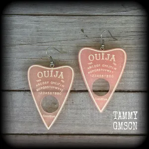 Pastel goth ouija planchette earrings