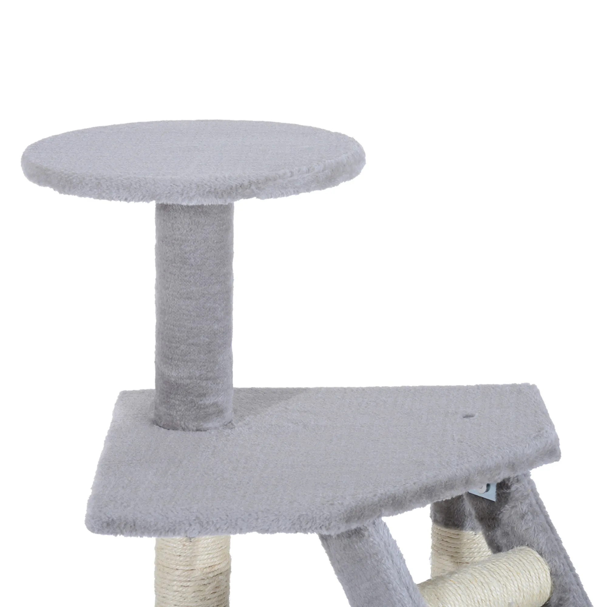 PawHut Cat Tree for Indoor Cats Kitten Scratching Post Scratch Scratcher Climb Activity Center Play House Pet Furniture 125cm (Grey)