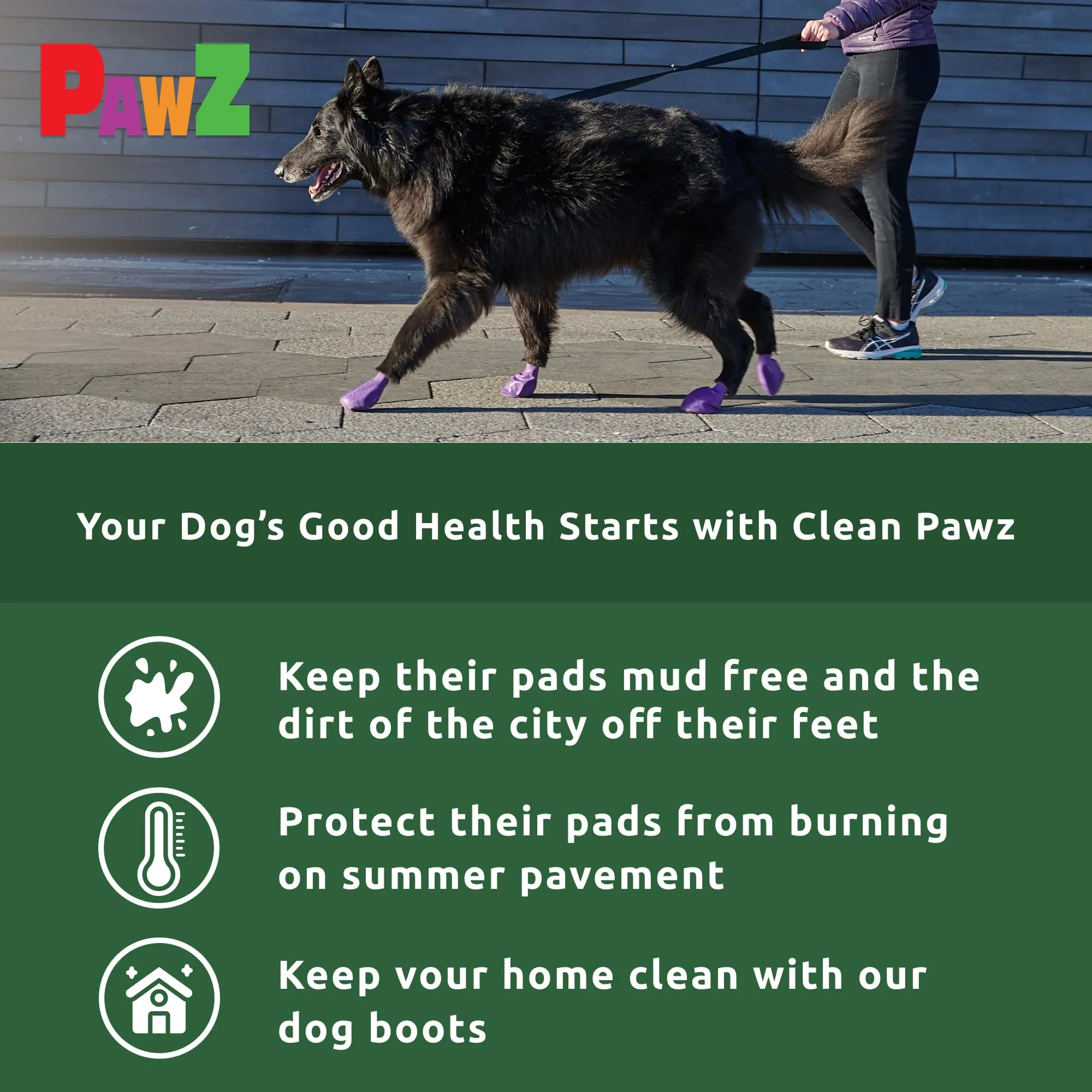 Pawz Waterproof Disposable and Reusable Rubberized Dog Boots - Black - X-Large - 12 Pack