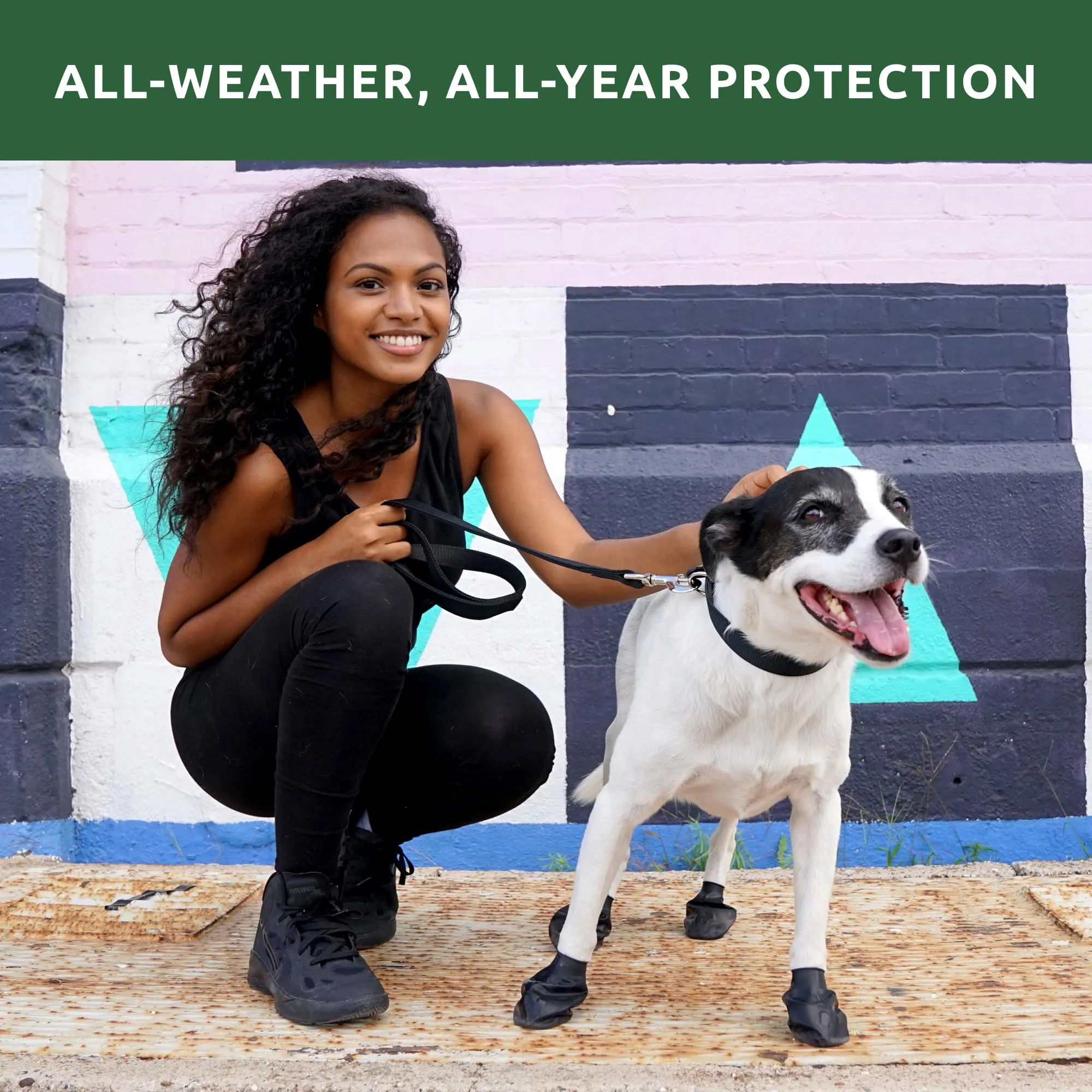 Pawz Waterproof Disposable and Reusable Rubberized Dog Boots - Black - X-Large - 12 Pack