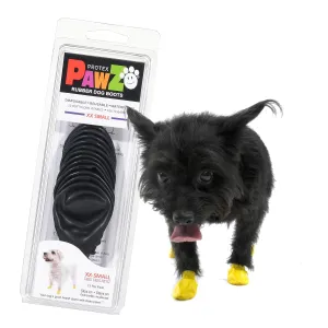 Pawz Waterproof Disposable and Reusable Rubberized Dog Boots - Black - XX-Small - 12 Pack