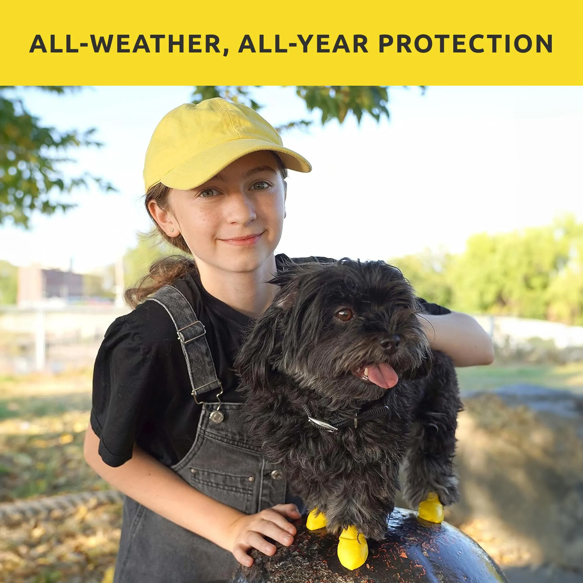 Pawz Waterproof Disposable and Reusable Rubberized Dog Boots - Yellow - XX-Small - 12 Pack