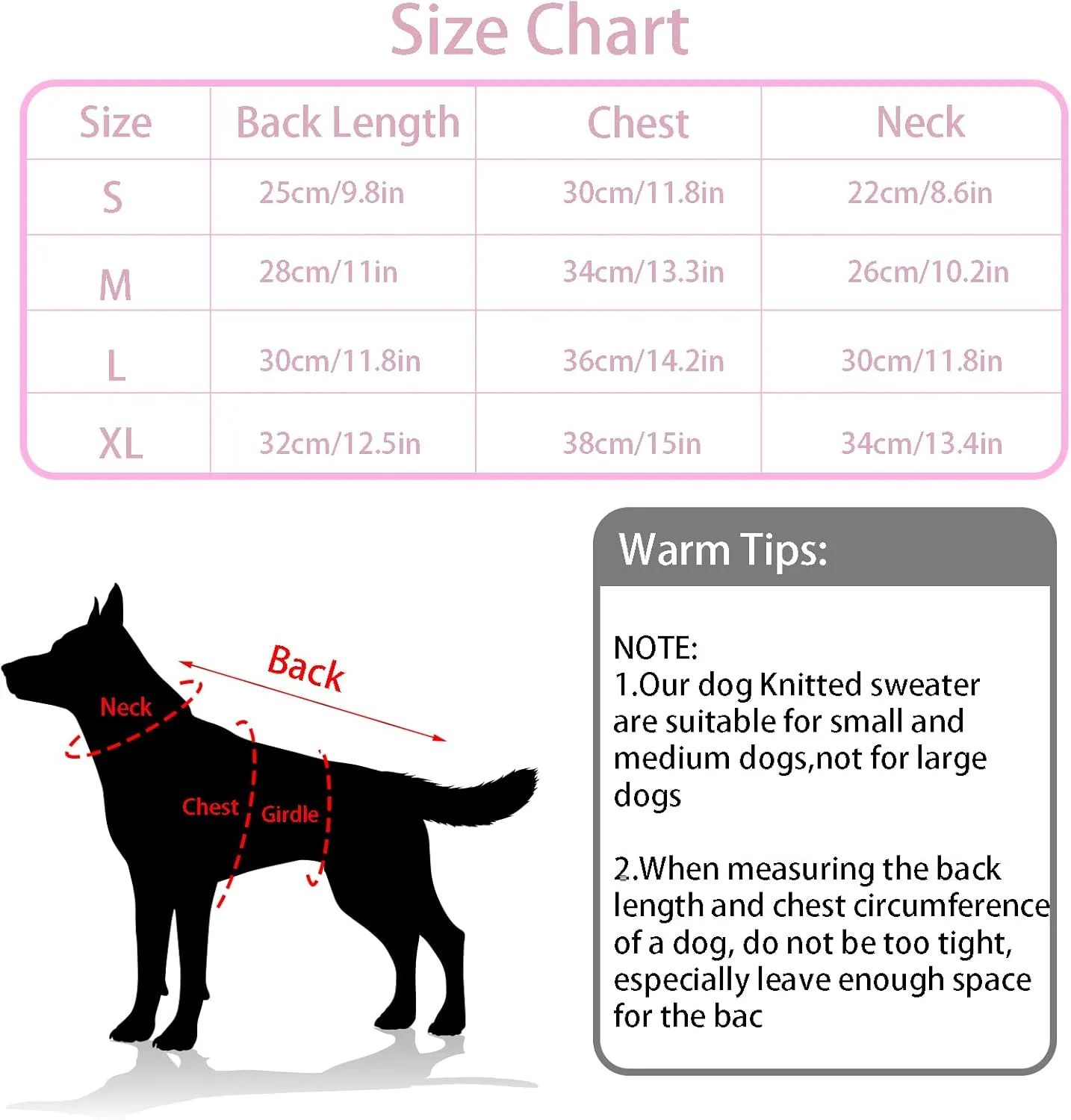 Pet Sweater Dog Heart Sweater Cute Puppy Cat Knitted Sweater Warm Winter Apparel Dog Holiday Clothes for Small Dogs Cats(S)