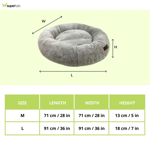 Petter World Anxiety Relieving Donut Bed for Dogs and Cats (Grey)