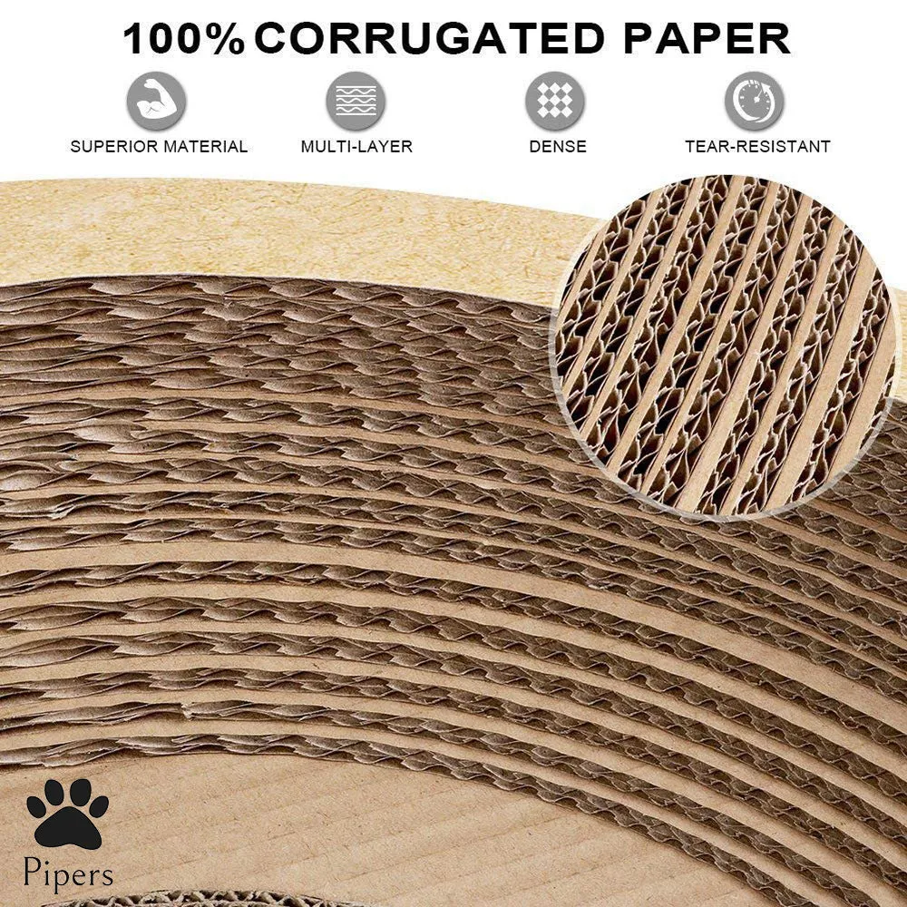 Pipers Cat Scratcher Round Cardboard Bed Lounge Sofa Pet House Post Board Large