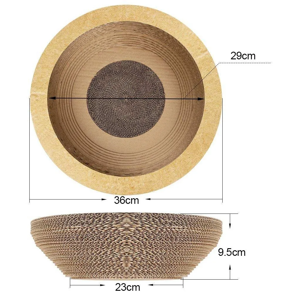 Pipers Cat Scratcher Round Cardboard Bed Lounge Sofa Pet House Post Board Large