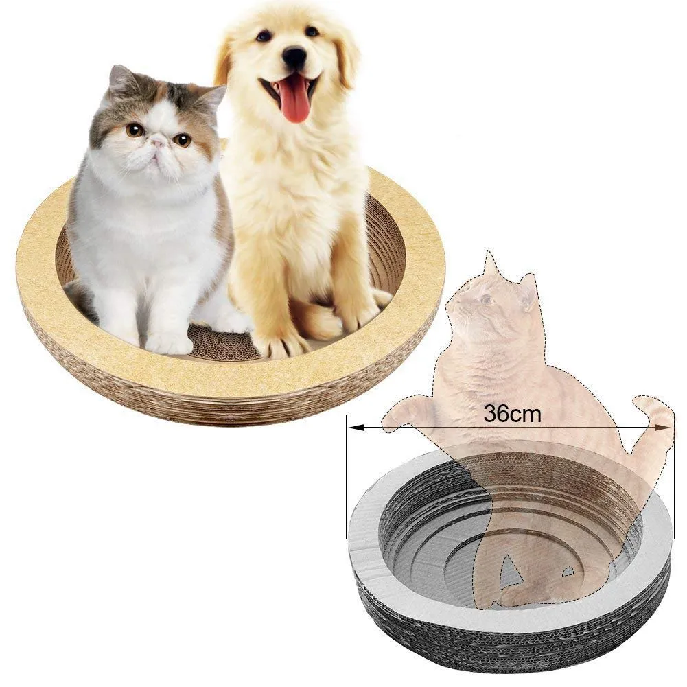 Pipers Cat Scratcher Round Cardboard Bed Lounge Sofa Pet House Post Board Large