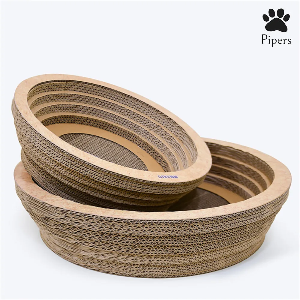 Pipers Cat Scratcher Round Cardboard Bed Lounge Sofa Pet House Post Board Large