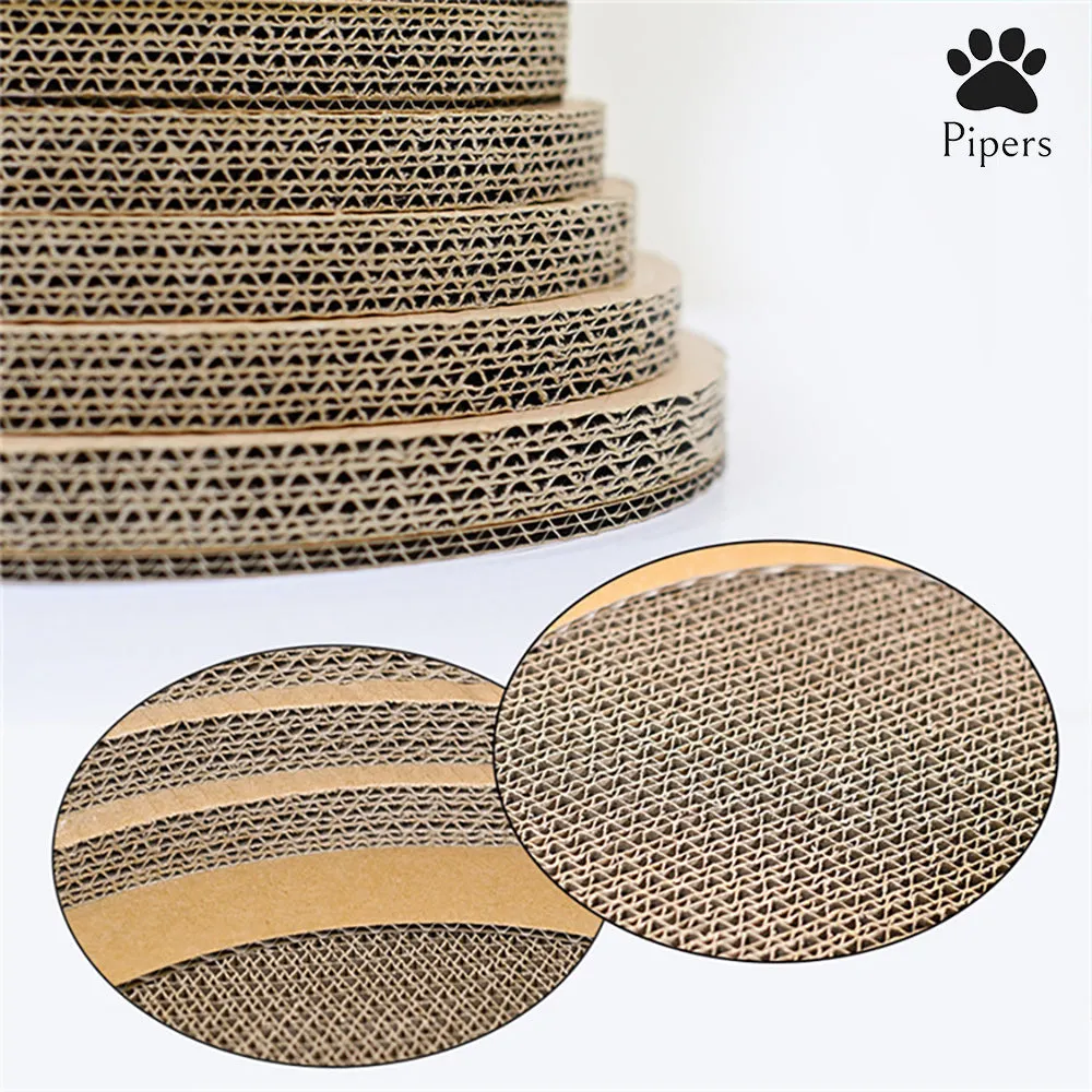 Pipers Cat Scratcher Round Cardboard Bed Lounge Sofa Pet House Post Board Large