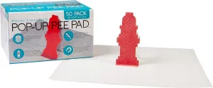 Pop-Up Pee Pad, Male Dog Puppy Pads with Hydrant Target, 50 Pads/Box