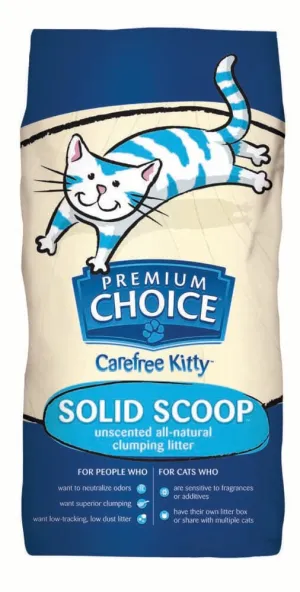 Premium Choice Litter Carefree Kitty Unscented All Natural Scoop Cat Litter - 25 lb