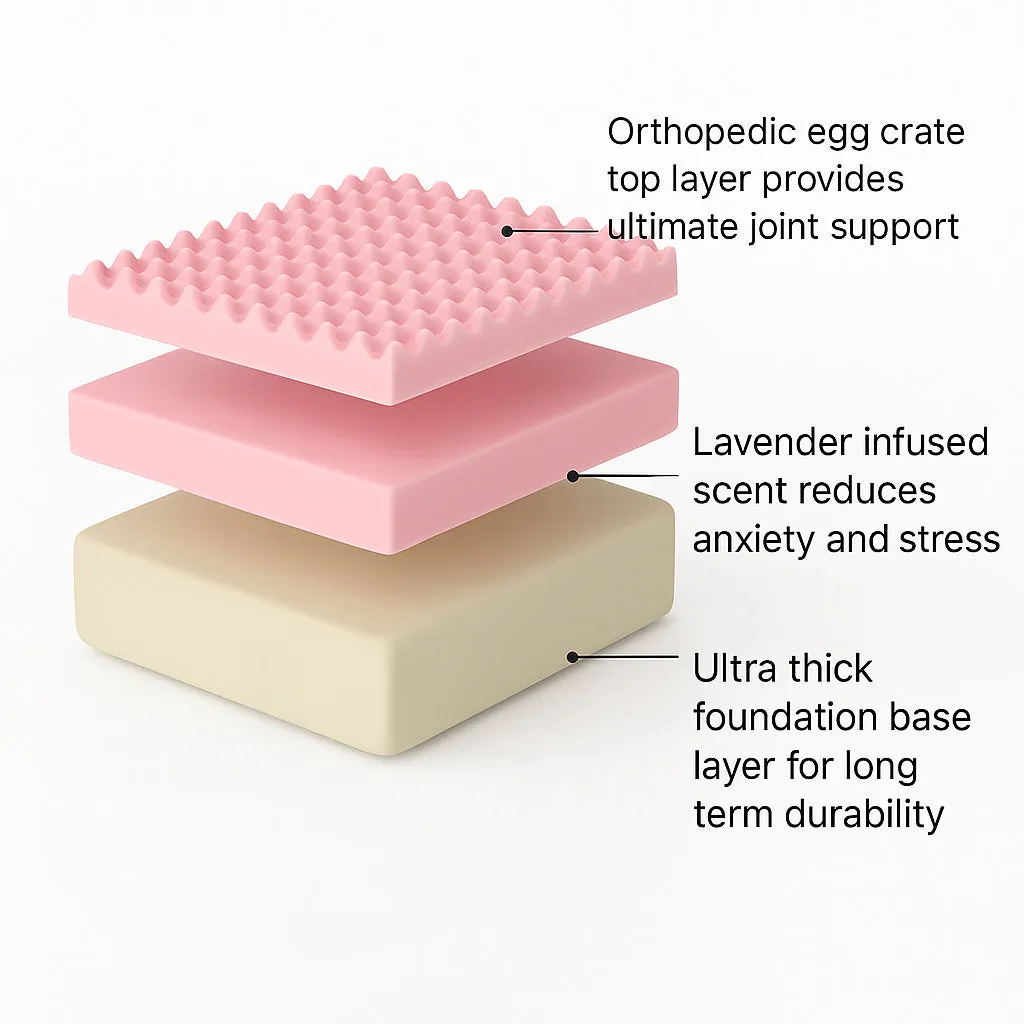 Premium Orthopedic Memory Foam Dog Bed - Beige (Medium)