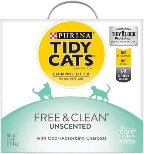 Purina Tidy Cats Free and Clear Unscented Dust-Free Clumping Clay Cat Litter - 40 Lbs