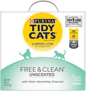 Purina Tidy Cats Free and Clear Unscented Dust-Free Clumping Clay Cat Litter - 40 Lbs