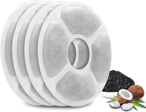 Replacement Filters for Pet Fountain - 4 Packs for Automatic Flower Water Dispenser Water Bowl Compatible for Cats and Dogs
