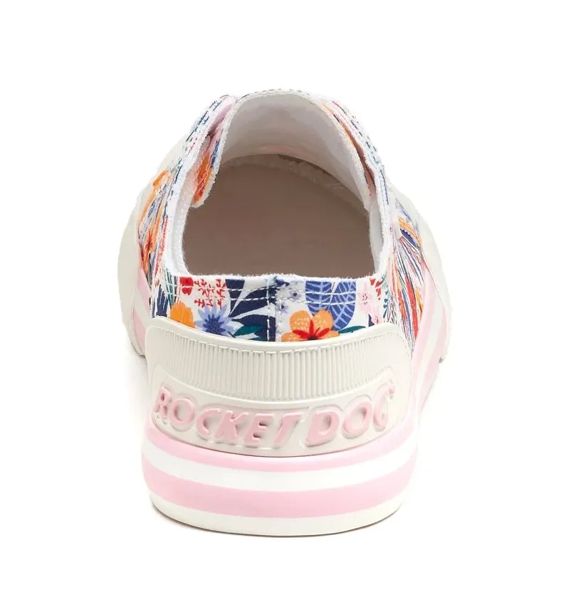 Rocket Dog Womens Jazzin Cotton Trainers - White / Multicoloured Floral