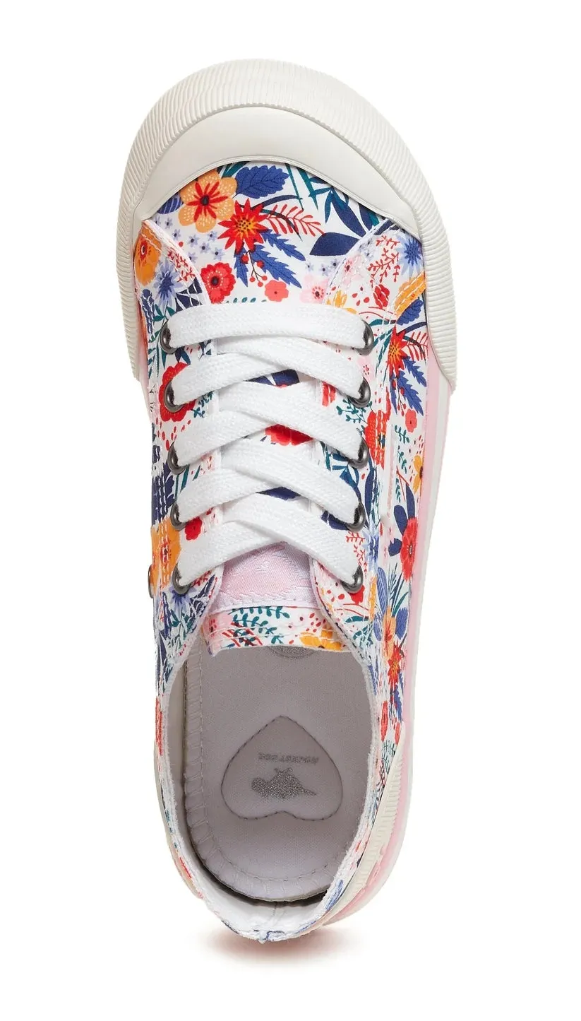 Rocket Dog Womens Jazzin Cotton Trainers - White / Multicoloured Floral