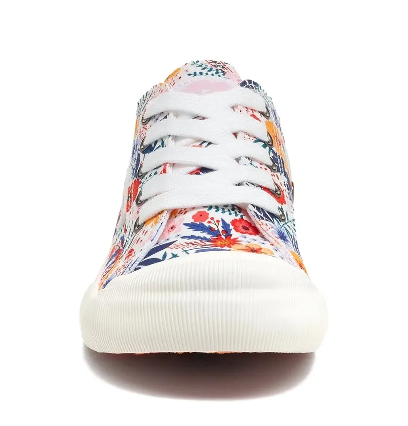 Rocket Dog Womens Jazzin Cotton Trainers - White / Multicoloured Floral