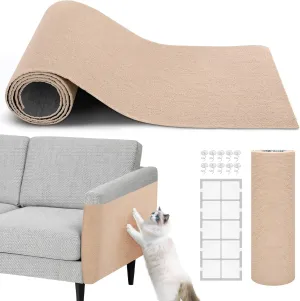Self-Adhesive Cat Scratch Furniture Protector DIY Cutting Cat Scratcher Couch Protector Easy Installation, Protects Wall and Furniture, Indoor Use - Protects from Cat Claws (Khaki, 78.7x15.8inch)