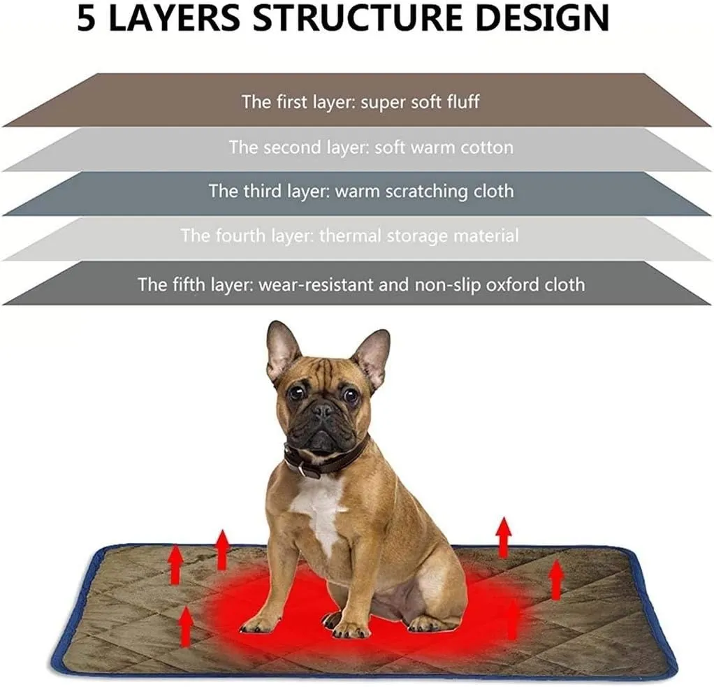 Self-Heating Dog Pad,Non-Electric Pet Warming Pad Pets Cat Bed Pet Blanket Thermal Cat and Dog Warming Bed Mat for Pets Cats Dogs and Kittens for Outdoor Indoor (Size : Large)