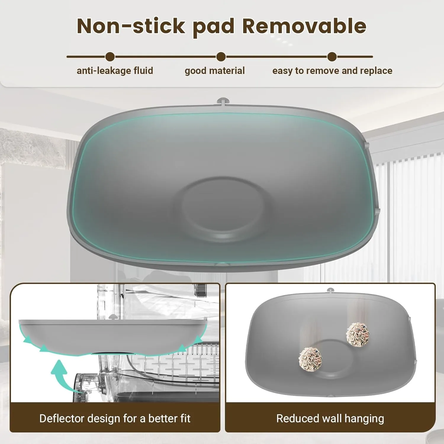 Silicone Cat Litter Pad Replacement Part for 65L 9L Self Cleaning Litter Box, Leakproof Silicone Mat, Anti-Stick Accessory [Only Compatible with Orders Purchased After February 17, 2025]