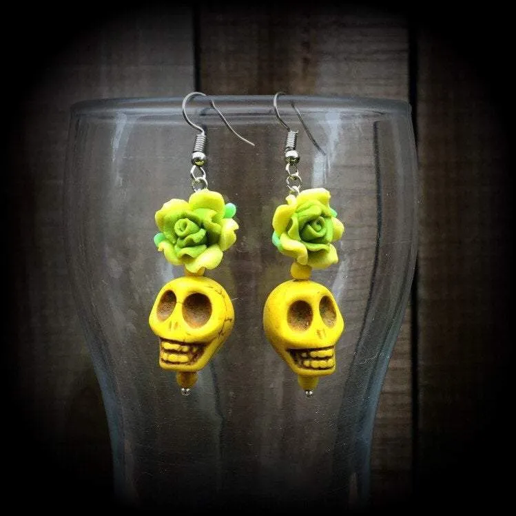 Skull earings-Day of the Dead earrings