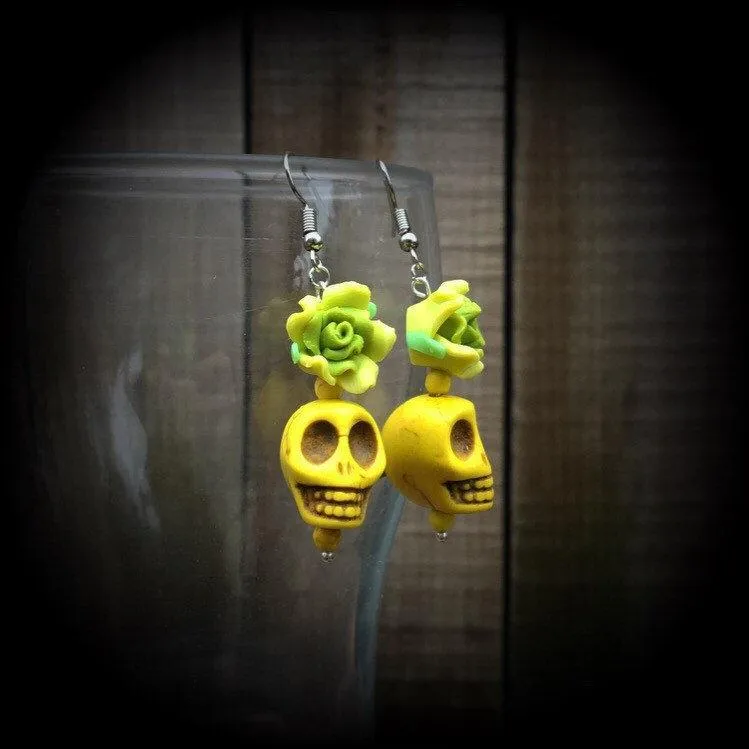 Skull earings-Day of the Dead earrings