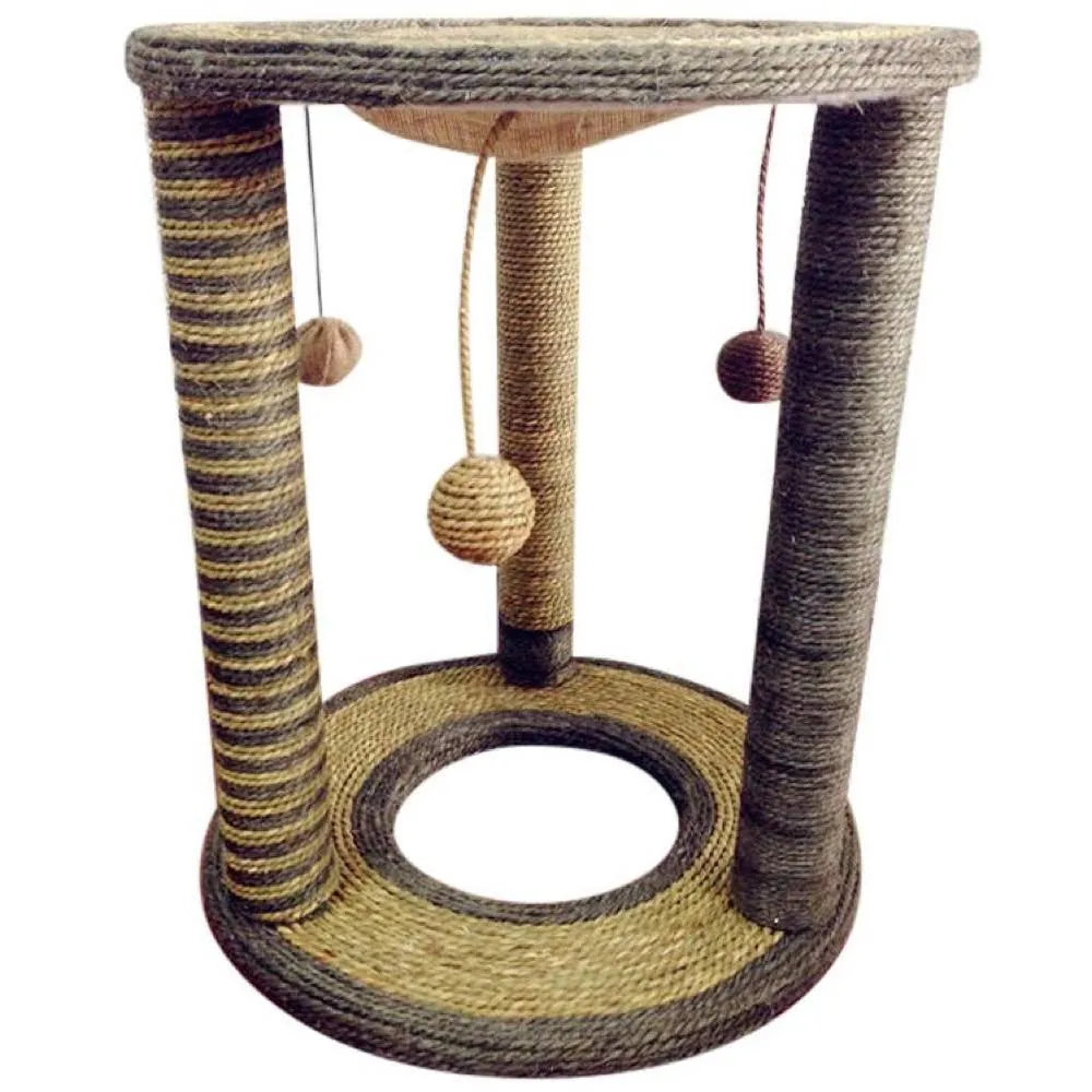 Sweety 3 Pillar Sisal Scratching Cat Post