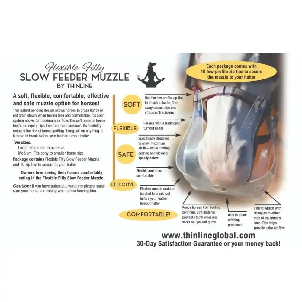 ThinLine Flexible Grazing Muzzles For Horses 2.5cm