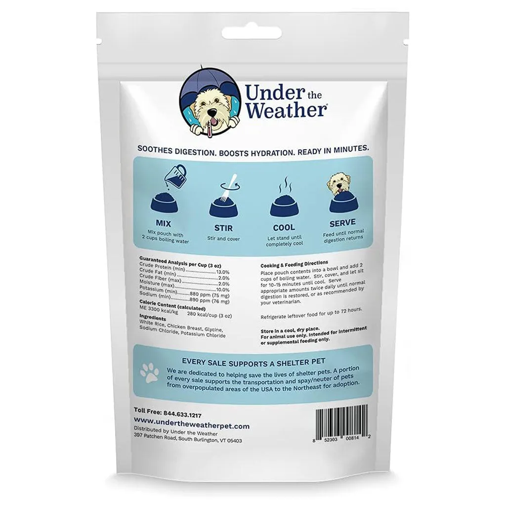 Under the Weather Rice & Chicken Freeze Dried Bland Diet for Dogs, 6-oz