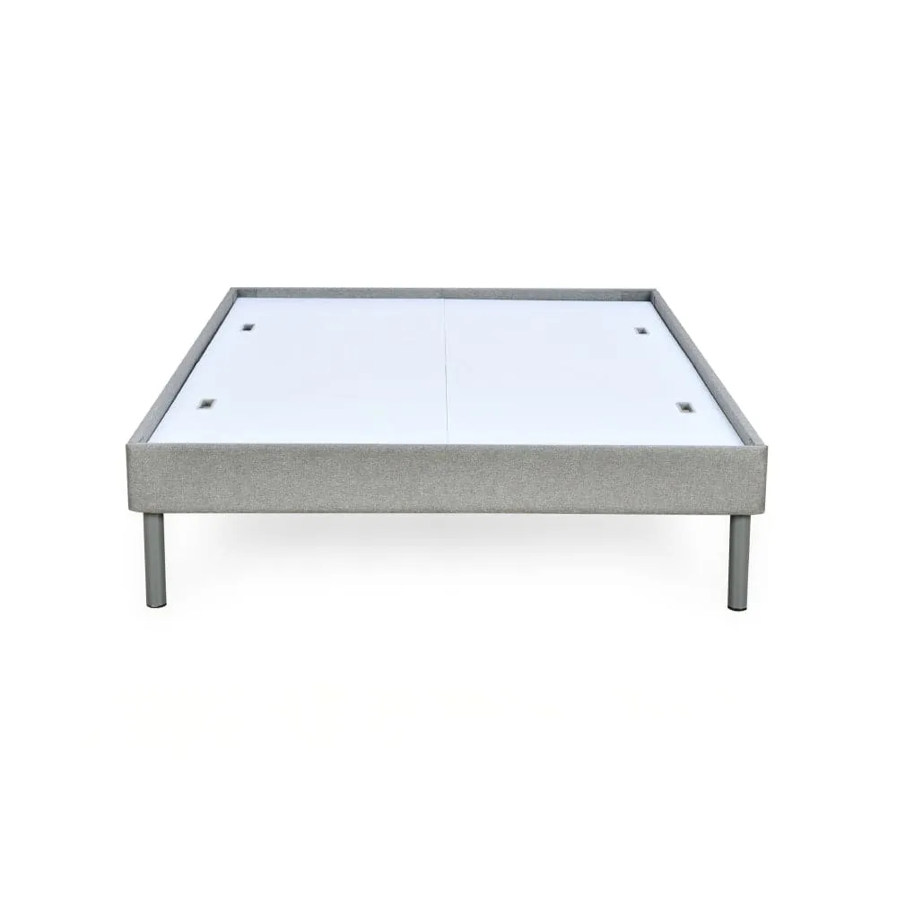 Velvette Upholstered Bed (Grey)   Plus Memory Foam Mattress (King)