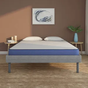 Velvette Upholstered Bed (Grey)   Plus Memory Foam Mattress (King)