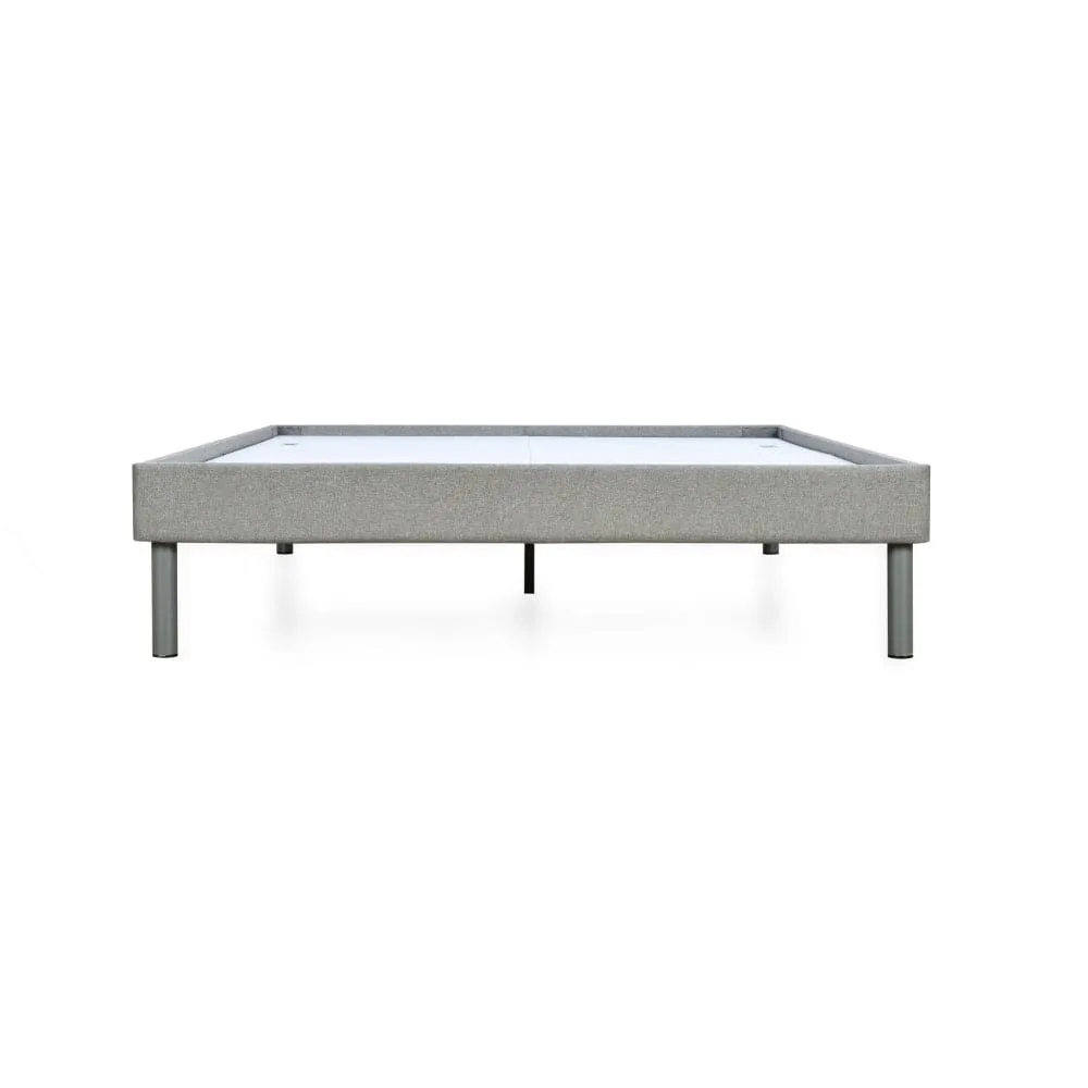 Velvette Upholstered Bed (Grey)   Plus Memory Foam Mattress (King)