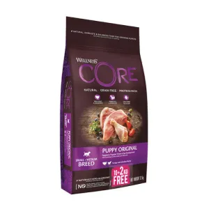 Wellness CORE Grain Free Dry Puppy Food Chicken and Turkey 10kg   2kg Free