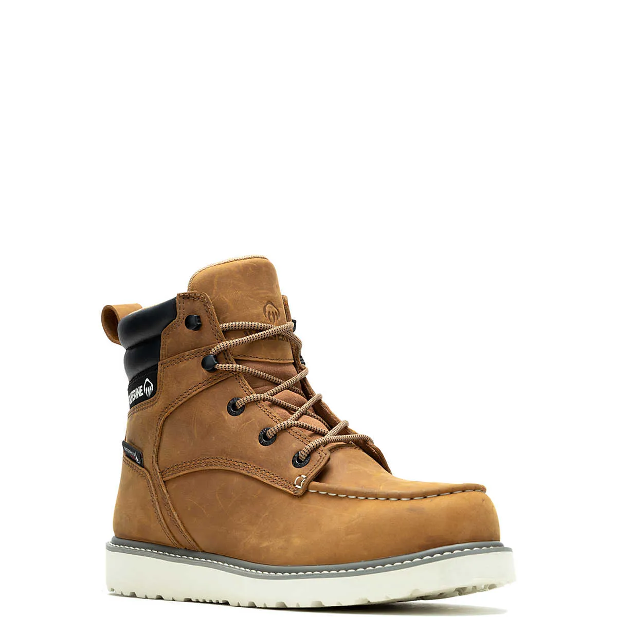 Wolverine Men's Trade Wedge 6" Moc-Toe Steel-Toe Work Boot - Wheat