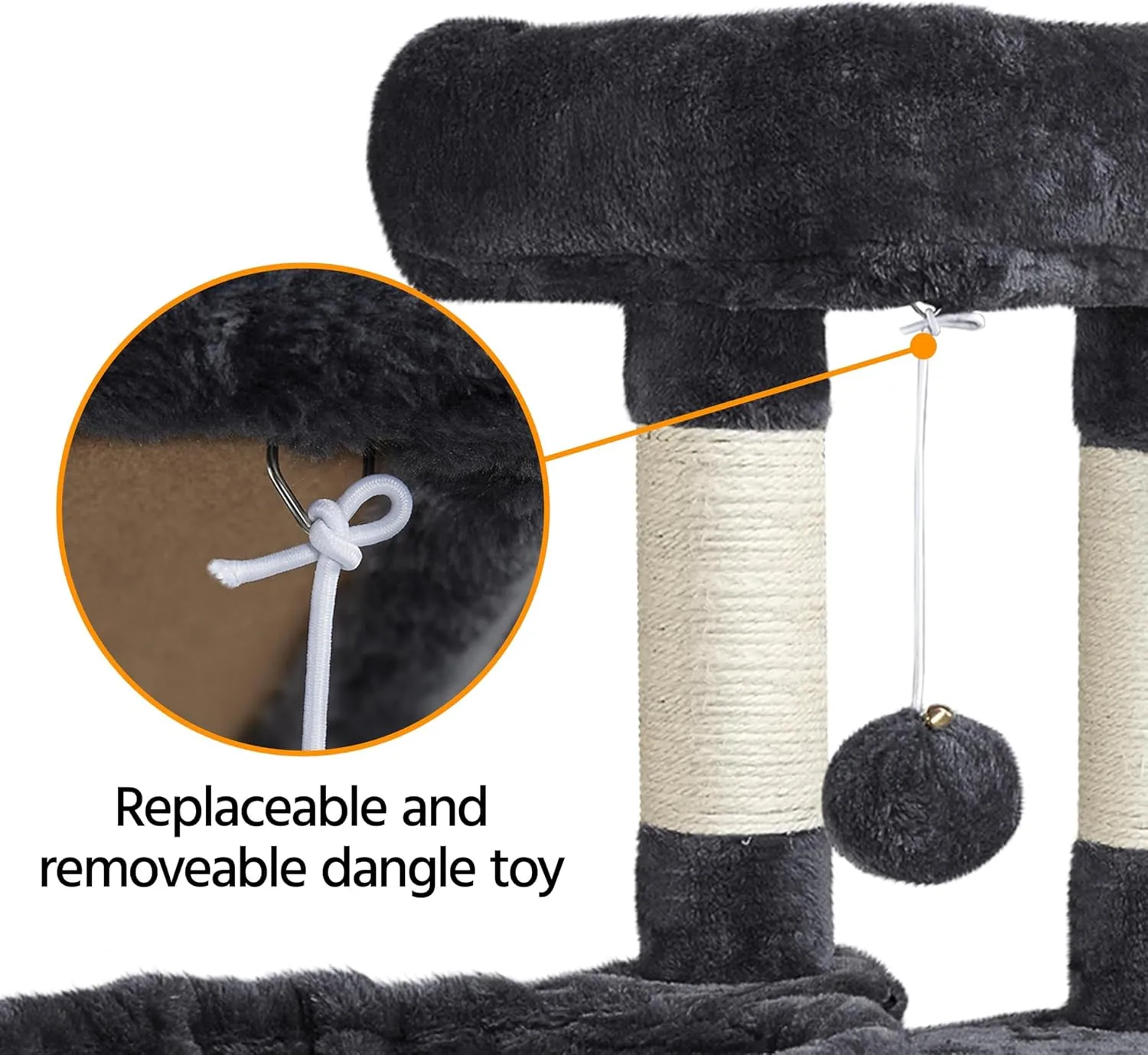 Yaheetech Cat Tree, 42in Cat Tower for Indoor Kittens, Pet Play House with Large Perch & Scratching Posts & Cozy Condo & Scratching Ramp, Kitten Furniture Activity Center, Black